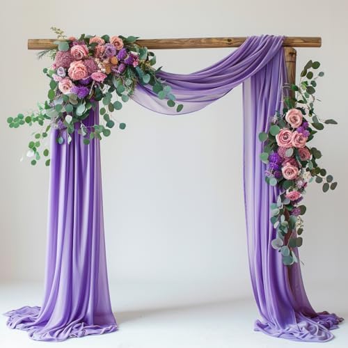 Wedding Arch Draping Fabric 1 Panel Lavender Purple Sheer Backdrop by Xiomot