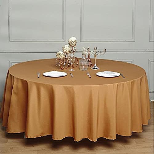 Balsa Circle 6 pcs 108 inch Gold Round Polyester Tablecloths Fabric Table Cover Linens for Wedding Party Banquet Reception Events Kitchen Dining - Image 3