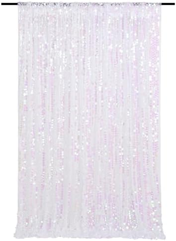 Glitter Backdrop Curtains 4ftx8ft White Iridescent Sequin Drapes Panels Mermaids Party Undersea World Party wall Decorations Background Fabric - Image 2