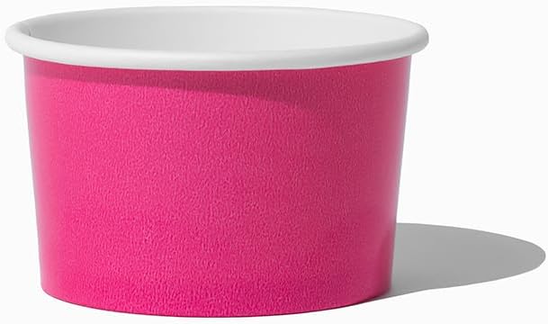 UNIQ 4 oz 1000 Pack Pink Ice Cream Cups | Disposable Leak Resistant Paper Dessert Cups for Ice Cream, Frozen Yogurt & Gelato | Small Food Serving Cups for Parties, Catering & Business - Image 2