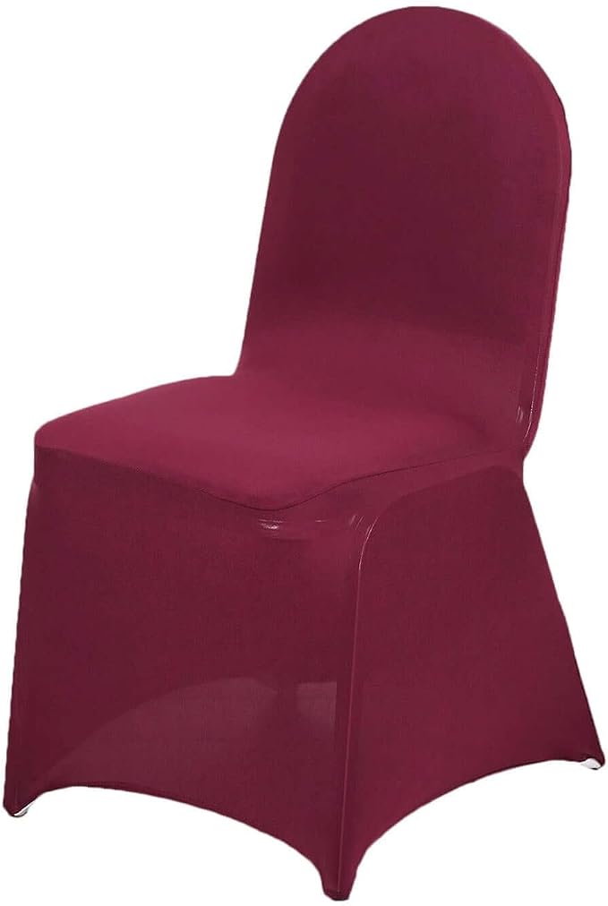 Efavormart 1 Set Burgundy Stretchy Spandex Fitted Banquet Chair Covers for Party Dining Chairs Wedding Banquet Outdoor Event Catering Slip Covers - Image 7
