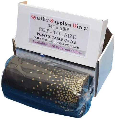 QSD Black with Gold Dots Premium Banquet Tablecloth Roll 54" x 300' Feet Long (26 Colors) Quality Supplies Direct (Extra Large Roll) - Image 7