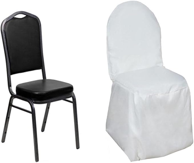 Efavormart 100 PCS Round Top White Polyester Banquet Chair Covers Linen Dinning Chair slipcover for Wedding Party Event Catering - Image 8