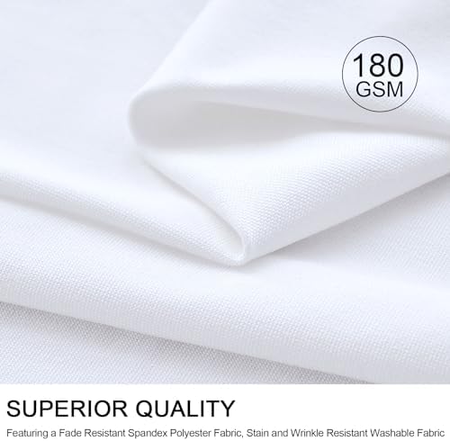 Outpain 6 Pack White Round Spandex Tablecloth for 48Inch/4FT Tables - Stretchy Table Cloth with Skirt, Wrinkle-Free Fitted Cloth for Wedding Vendor, Banquet & Graduation Decor (108" Round) - Image 3