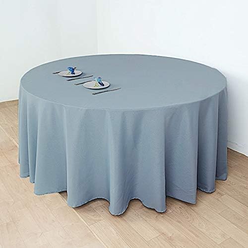 10 pcs 120 inch Dusty Blue Round Tablecloths Fabric Table Cover Linens | 120" Washable Fabric Table Cloth Covers for Wedding Party Polyester Reception Buffet Events Dining Events Kitchen Dining - Image 6
