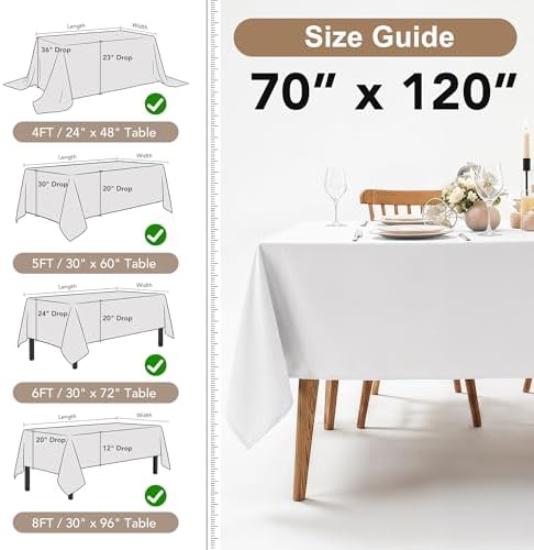 Fitable 6 Pack Black Tablecloths 70x120 Inch for 6-8 Ft Rectangle Tables - Image 4