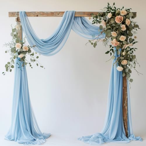 Wedding Arch Draping Fabric 1 Panel Baby Blue Sheer Backdrop Drapes by Xiomot