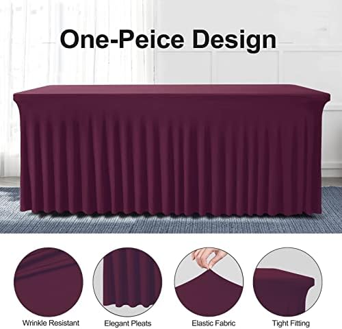 BDDC One-Piece Spandex Table Cloth Skirt for 6FT Rectangle Tables - Image 2