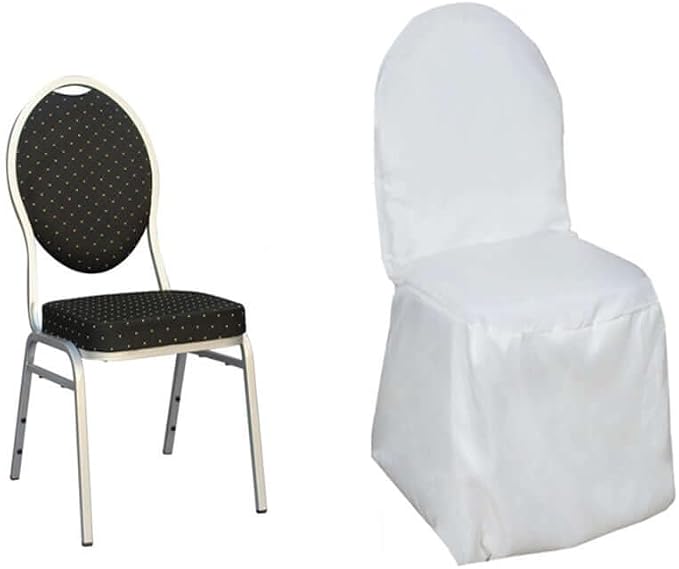 Efavormart 100 PCS Round Top White Polyester Banquet Chair Covers Linen Dinning Chair slipcover for Wedding Party Event Catering - Image 9