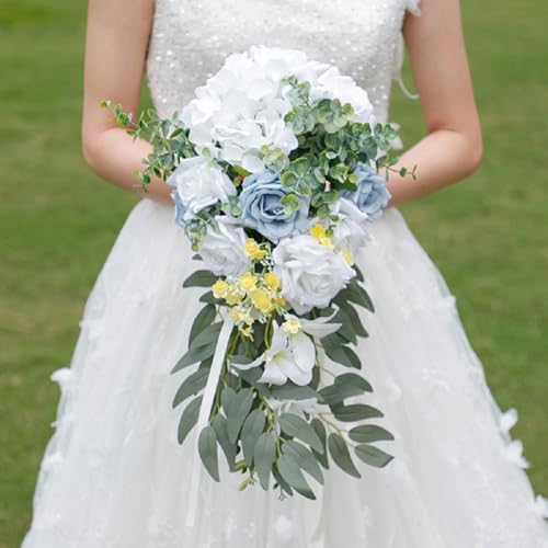 Artificial Flowers Silk Hydrangea Heads with Stems Fake Flowers for Wedding Home Party Shop Baby Shower Decor (White) - Image 2