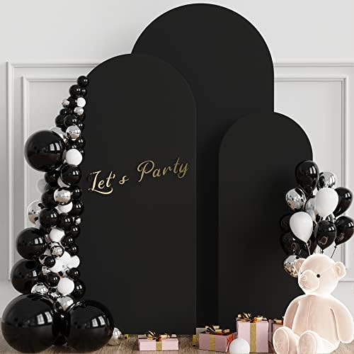 Wokceer Arch Backdrop Cover Arch Covers Strethy Backdrop Set of 3 Black - Image 3