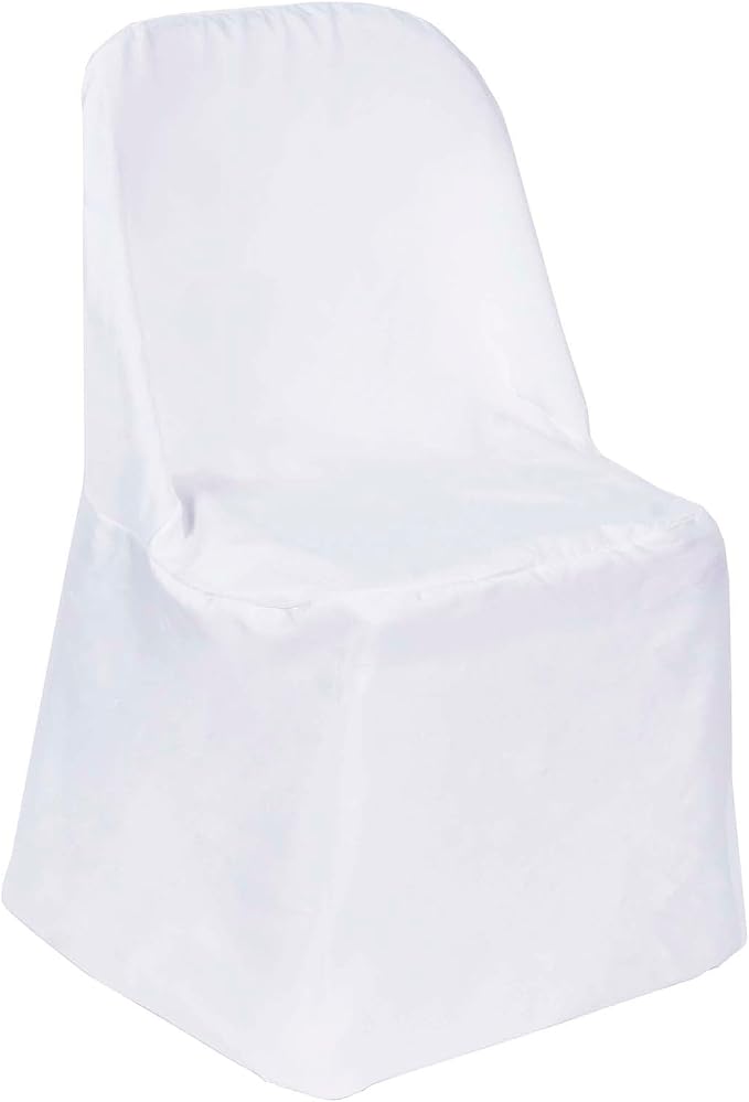Tableclothsfactory 20 PCS White Linen Polyester Folding Chair Cover Dinning Chair Slipcover for Wedding Party Event Banquet Catering by TABLECLOTHSFACTORY