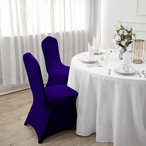 SuperO Waterproof Spandex Chair Cover 25PCS, Stretch Dining Chair Covers, Polyester Outdoor Chair Covers, Protector Stretch Chair Cover for Party Universal, Banquet, Wedding Event, Hotel(Purple) - Image 7