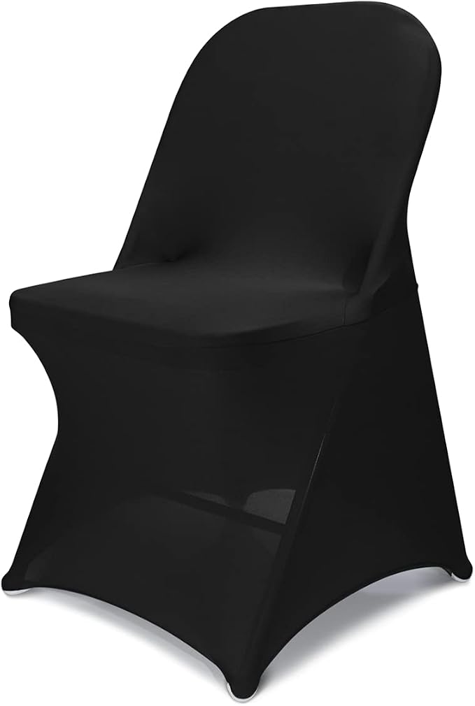 Babenest Stretch Spandex Folding Chair Covers for Wedding, 100PCS Black | Upgraded Universal Washable, Fitted Chair Slipcovers Protector for Holidays, Banquet, Party, Easter Celebration by Babenest