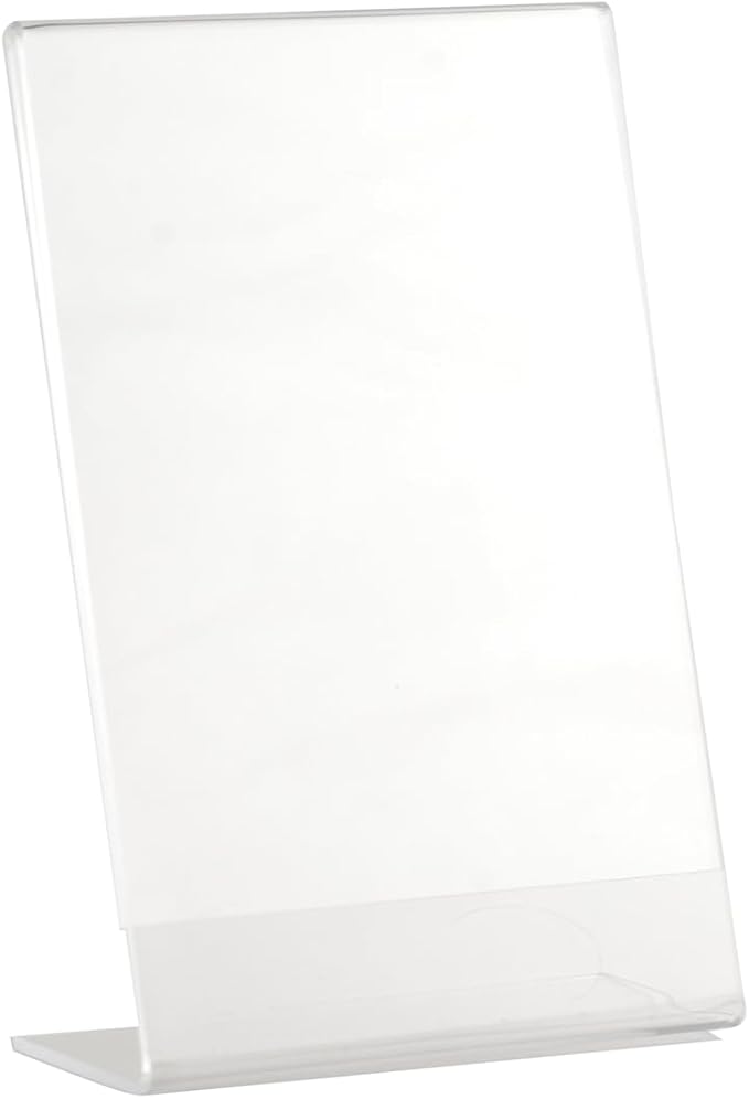Dazzling Displays Clear Acrylic Sign Holder 4 x 6 - Slanted Sign Holder -Premium Acrylic Sign Holder for Office, Retail, Tradeshow and Home Use 6-Pack - Image 6