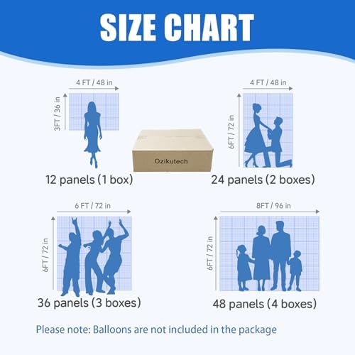Ozikutech 12 Pcs Iridescent Silver Shimmer Wall Backdrop Panels for Party - Image 3