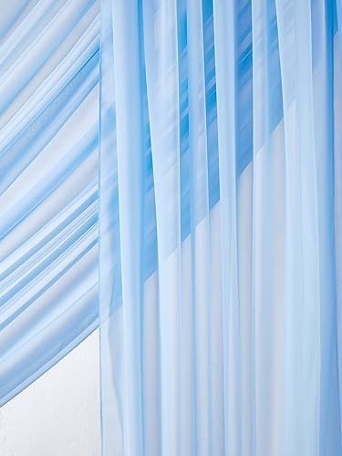Chiffon Wedding Arch Draping Fabric Light Blue 6 Panels 6 Yards Long Romantic Curtain Backdrops for Baby Shower Party Decorations - Image 3