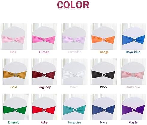 Pack of 30 Spandex Chair Sashes Bows Stretch Chair Cover Band with Buckle Slider Universal Elastic Chair Ties for Wedding Banquet Party Event Decoration (Navy) - Image 5