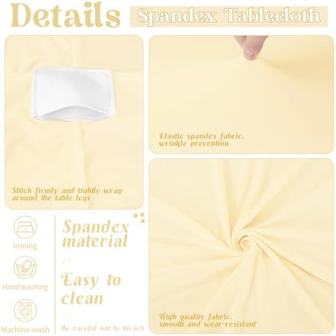 HAISIWLKJ 6 Pack Table Cloth 6ft Beige Tablecloths for Rectangle Folding Table Spandex Fitted Stretch Cover Wrinkle Resistant Washable Protector for Party, Wedding, Banquet, Festival. - Image 3