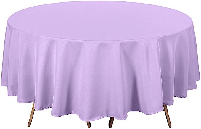 Balsa Circle 6 pcs 90 inch Lavender Round Washable Polyester Easy-Care Tablecloth for Indoor and Outdoor Bridal Shower Wedding Table Buffet Table Parties Kitchen Dining by BalsaCircle
