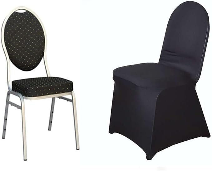 Efavormart 20 PCS Black Premium Spandex Stretch Banquet Chair Covers for Dining Chairs Party Wedding Outdoor Events Slip Covers W/Foot Pockets Washable - Image 3