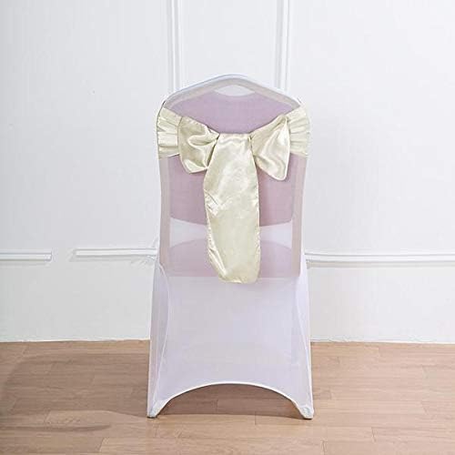 Balsa Circle 100 Ivory Satin Chair Sashes Bows Ties for Wedding Decorations Party Supplies Events Chair Covers Decor Banquet Reception - Image 3