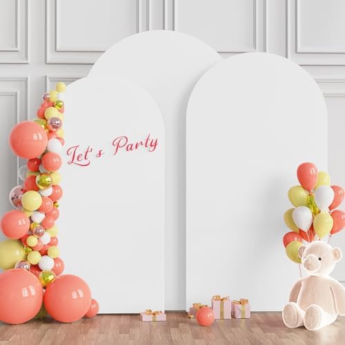 Wokceer Arch Backdrop Cover White Arch Covers Strethy Backdrop Set of 3 - Image 3