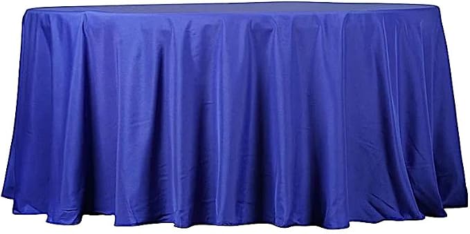 10 pcs 132 inch Royal Blue Round Polyester Tablecloths Fabric Table Cover Linens | 132" Washable Fabric Table Cloth Covers for Wedding Party Polyester Reception Buffet Events Catering Dining Kitchen by BalsaCircle