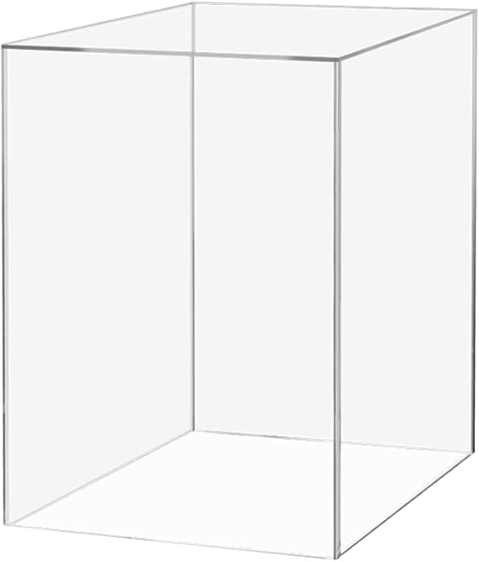 Acrylic Display Case for Collectibles 6" x 6" x 9" No Assembly Box for Figures Dolls Toys Memorabilia Dust Cover No Base 1 Side Open by Marketing Holders by MarketingHolders