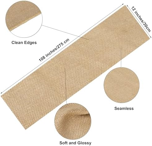 4 Pack Natural Burlap Table Runners (12 x 108 Inch) | Rustic Jute Table Runners for Wedding, Farmhouse, Thanksgiving, Coffee Table Decor Cover, Fall Décor & Parties - Image 2