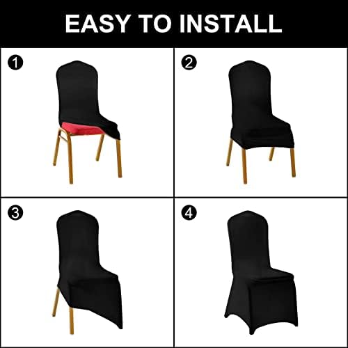 SuperO Waterproof Spandex Chair Cover 25PCS, Stretch Dining Chair Covers, Polyester Outdoor Chair Covers, Protector Stretch Chair Cover for Party Universal, Banquet, Wedding Event, Hotel(Emerald) - Image 4