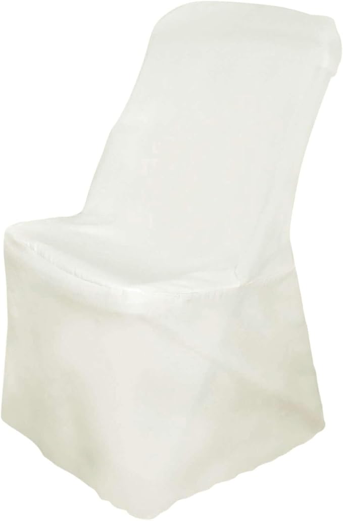 Efavormart 30 PCS Ivory Polyester Lifetime Folding Chair Covers, Durable Reusable Chair Covers - Image 6