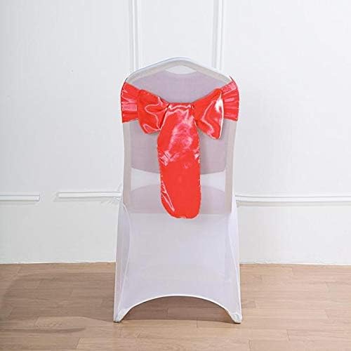 Balsa Circle 10 Red Satin Elegant Chair Cover Bows Sashes Wedding Banquet Decorations Party Supplies Engagement Events Reception - Image 4