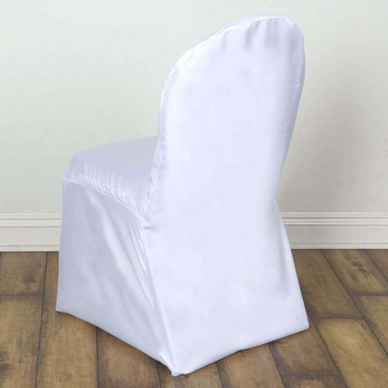Efavormart 30 PCS Round Top White Polyester Banquet Chair Covers Linen Dinning Chair slipcover for Wedding Party Event Catering - Image 2