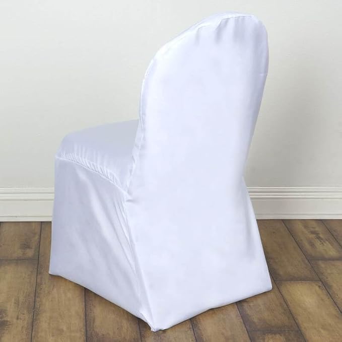Efavormart 100 PCS Round Top White Polyester Banquet Chair Covers Linen Dinning Chair slipcover for Wedding Party Event Catering - Image 2