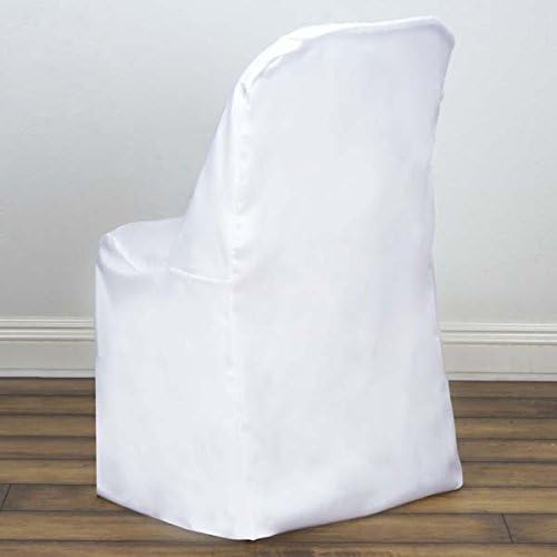 Tableclothsfactory 20 PCS White Linen Polyester Folding Chair Cover Dinning Chair Slipcover for Wedding Party Event Banquet Catering - Image 2