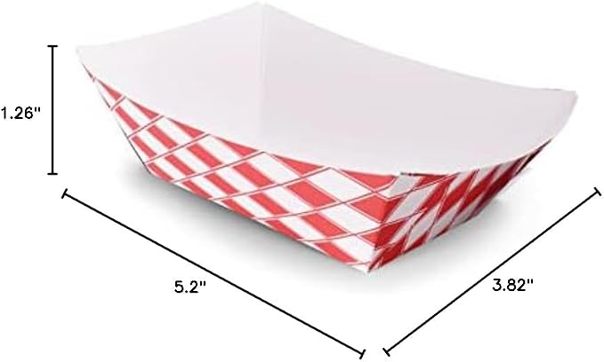 Case of 1000 Paper Food Trays, Popcorn, Nacho, Burger (Size 50, 1/2 lb) - Image 3