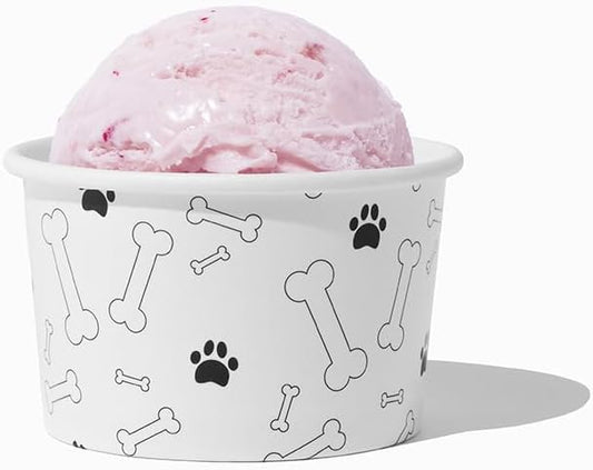 UNIQ 4 oz 1000 Pack Bone Print Ice Cream Cups | Disposable Leak Resistant Paper Dessert Cups for Ice Cream, Frozen Yogurt & Gelato | Small Food Serving Cups for Parties, Catering & Business by UNIQSupply