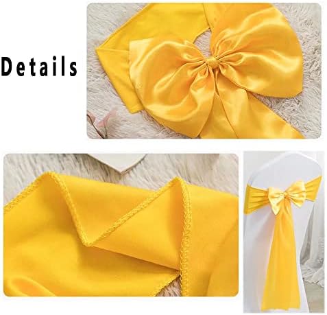 Pack of 6 Satin Stretch Chair Sash Bow, No Need Tied, Spandex Chair Bands, Chair Ribbons Bows for Hotel Wedding Party Banquet Birthday Reception Decor (Red) - Image 3