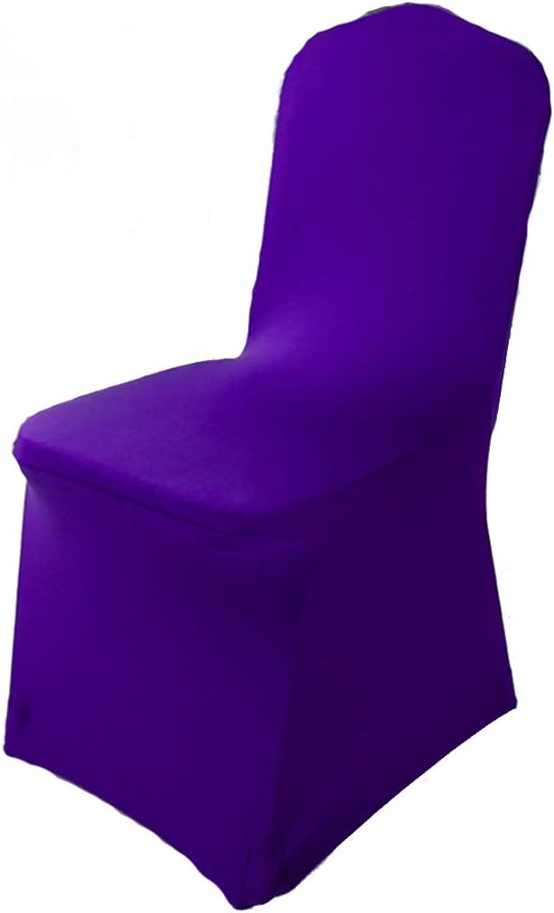 Helan Stretch Spandex Chair Covers Stretchable Chair Slipcovers Wedding Party Banquet Chair Cover 12 Colors 4 PCS Violet by HelanApparel