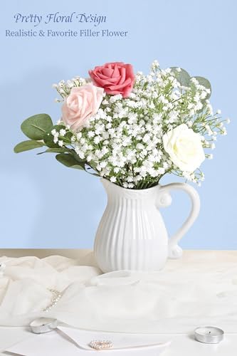 Elyum Babys Breath Artificial Flowers, 25 Pcs Baby Breath Flowers Fake Bulk - Image 3