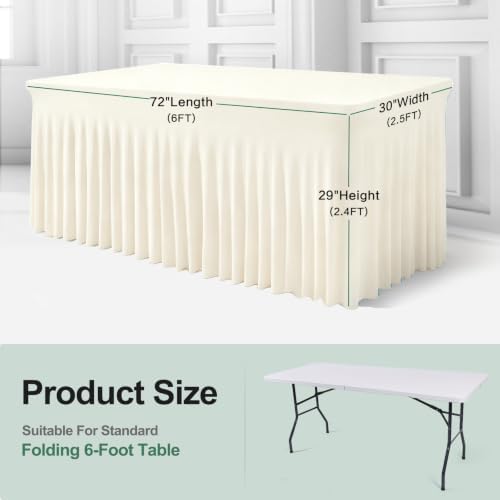 BDDC One-Piece Spandex Table Cloth Skirt for 6FT Rectangle Tables - Image 3