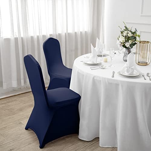 SuperO Waterproof Spandex Chair Cover 25PCS, Stretch Dining Chair Covers, Polyester Outdoor Chair Covers, Protector Stretch Chair Cover for Party Universal, Banquet, Wedding Event, Hotel(Navy) - Image 7