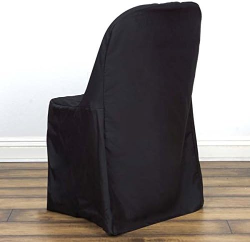 Tableclothsfactory 30 PCS Black Linen Polyester Folding Chair Cover Dinning Chair Slipcover for Wedding Party Event Banquet Catering - Image 2