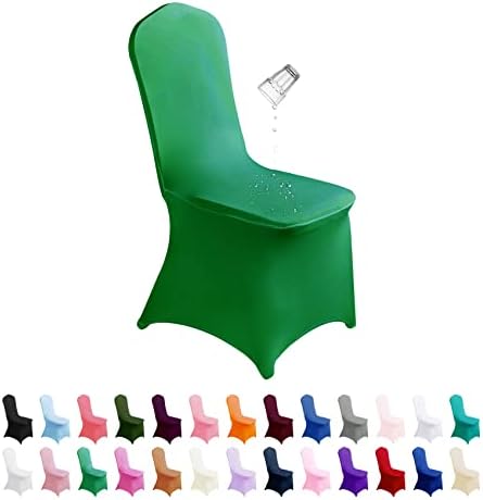 SuperO Waterproof Spandex Chair Cover 25PCS, Stretch Dining Chair Covers, Polyester Outdoor Chair Covers, Protector Stretch Chair Cover for Party Universal, Banquet, Wedding Event, Hotel(Emerald) by SuperO