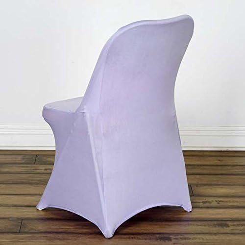 Tableclothsfactory 10PCS Stretchy Spandex Fitted Folding Chair Cover Dinning Event Slipcover for Wedding Party Banquet Catering - Lavender - Image 2