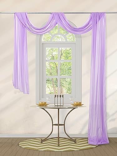 Light Purple Arch Drapes Chiffon Wedding Backdrop Fabric 6 Panels 6 Yards for Baby Shower Birthday Party Decorations - Image 6