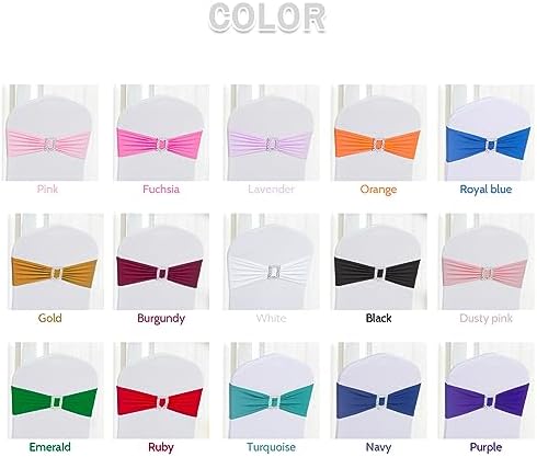 Joccun 30 PCS Spandex Chair Sashes Bows Stretch Chair Cover Band with Buckle Slider Universal Elastic Chair Ties for Wedding Banquet Party Event Decoration (Lavender) - Image 5