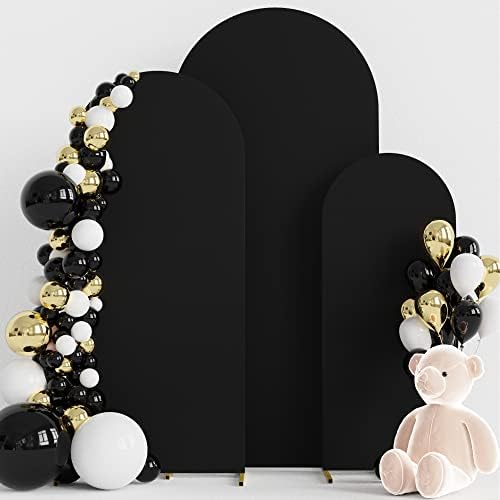 Wokceer Arch Backdrop Cover Arch Covers Strethy Backdrop Set of 3 Black by Wokceer