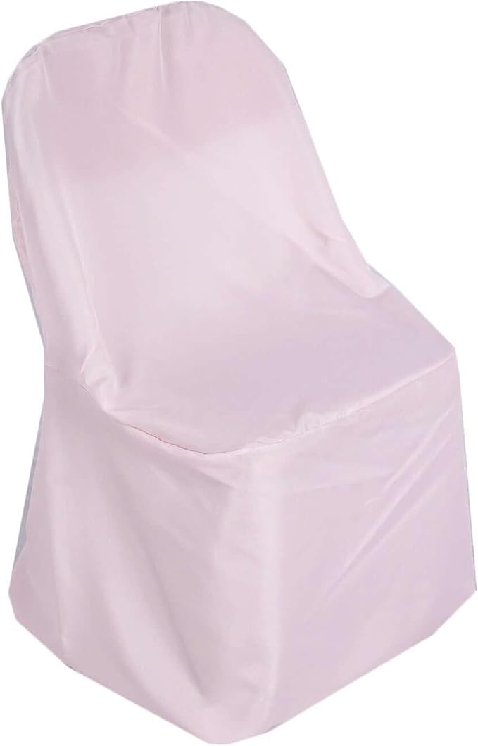Efavormart 30 PCS Blush Linen Polyester Folding Chair Covers for Dining Chairs Party Wedding Banquet Outdoor Event Catering Slipcovers - Image 6